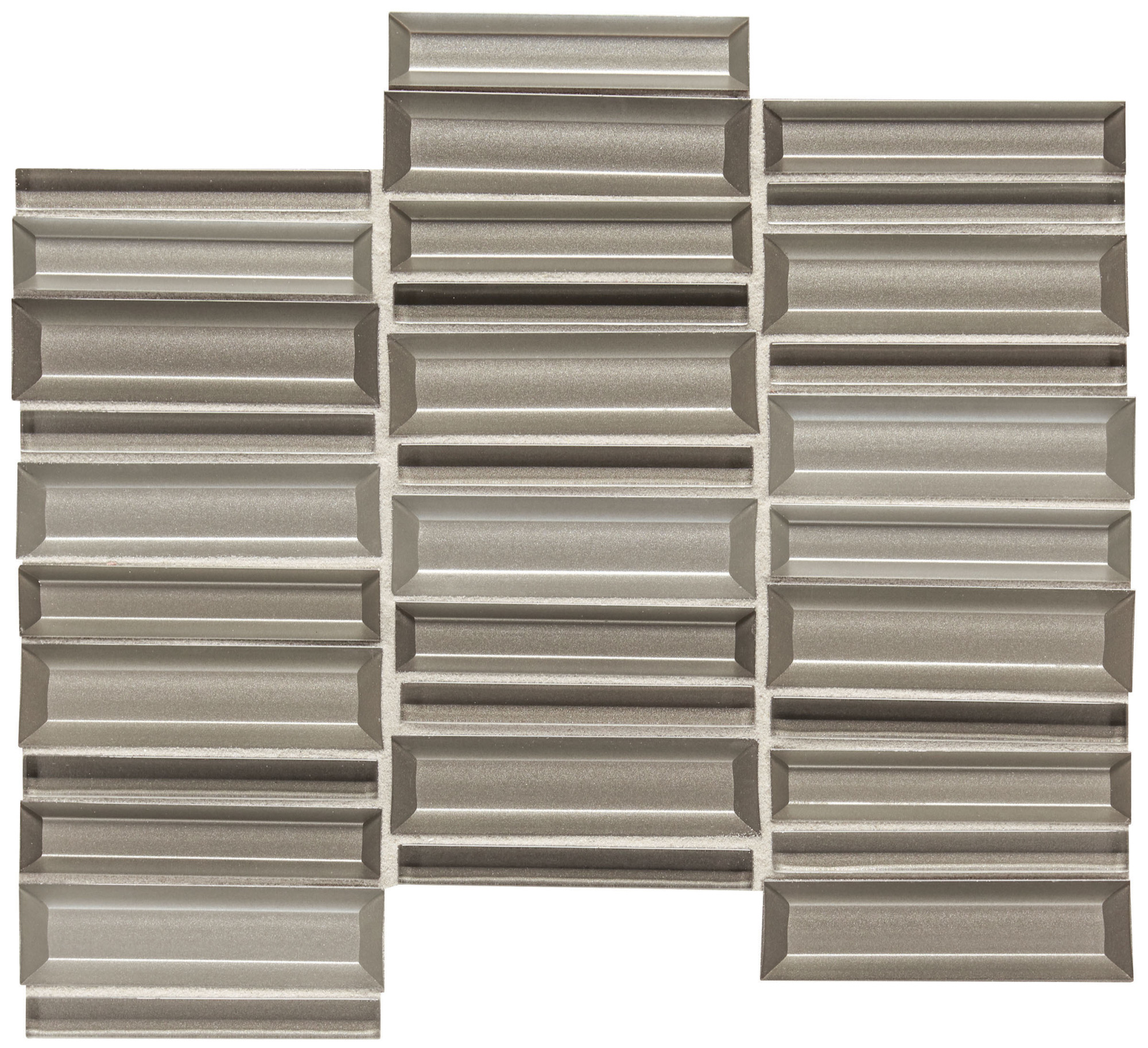 Daltile CW14MSP Cascading Waters - 11" x 12" Rectangle Wall Tile - Glossy Visual - Sold by Sheet (0.8 SF/Sheet) Silver Surge Flooring Tile Mosaic