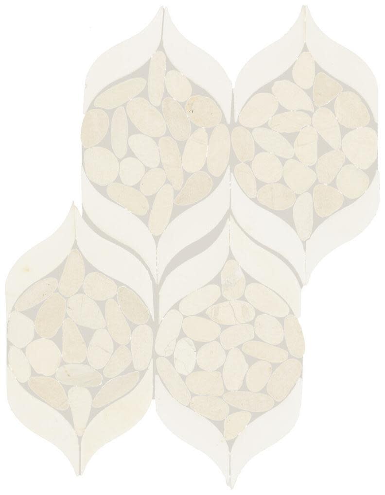 Daltile PBPETLPBLMSTM Pebble Oasis - 12" x 15" Specialty Floor and Wall Tile - Honed Tumbled Visual - Sold by Sheet (0.77 SF/Sheet) Icicle Flooring