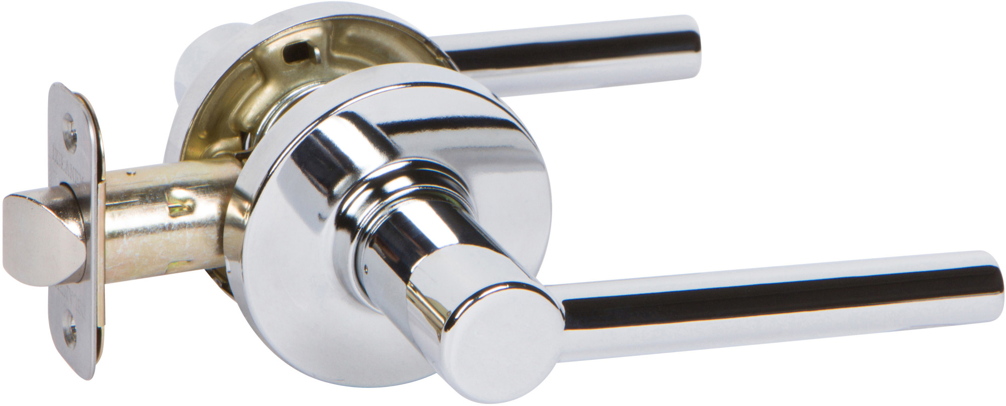 Photos - Door Handle A&D Delaney 501-RD Contemporary Passage Door Lever Set with RD Lever and Round Rose Polished Chrome Door Hardware Door Levers Pa 