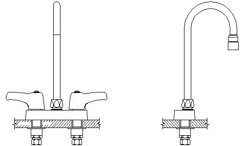 Delta 27C4923 Double Handle 1.5GPM Ceramic Disc Bathroom Faucet with Lever Blade Handles 10-13/32" Gooseneck Spout and Antimicrobial by AgION from the