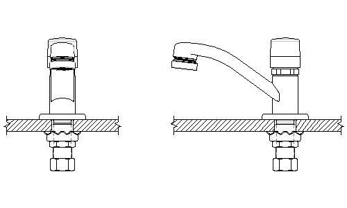 Delta 86T1104 Single Handle Single Hole Bathroom Faucet with Metal Push Knob Handle from the Teck Metering Series Polished Chrome Faucet Bathroom Sink