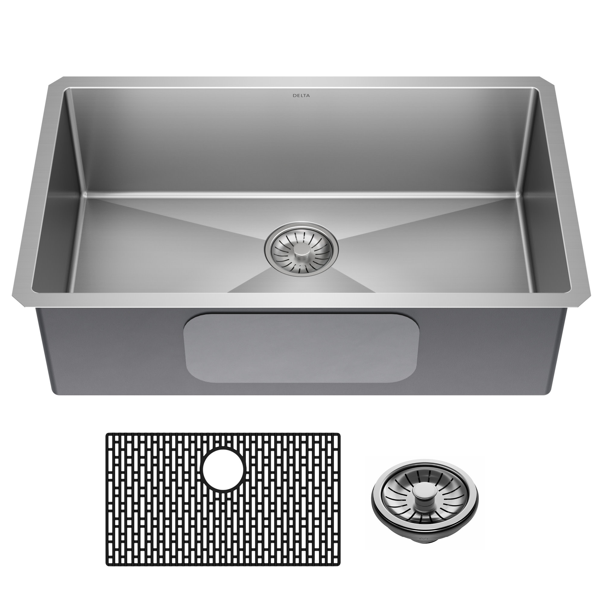 Photos - Kitchen Sink Delta 953034-30S Lenta 30” Undermount Stainless Steel Single Bowl  With Accessories Stainless Steel Sinks Kitche 