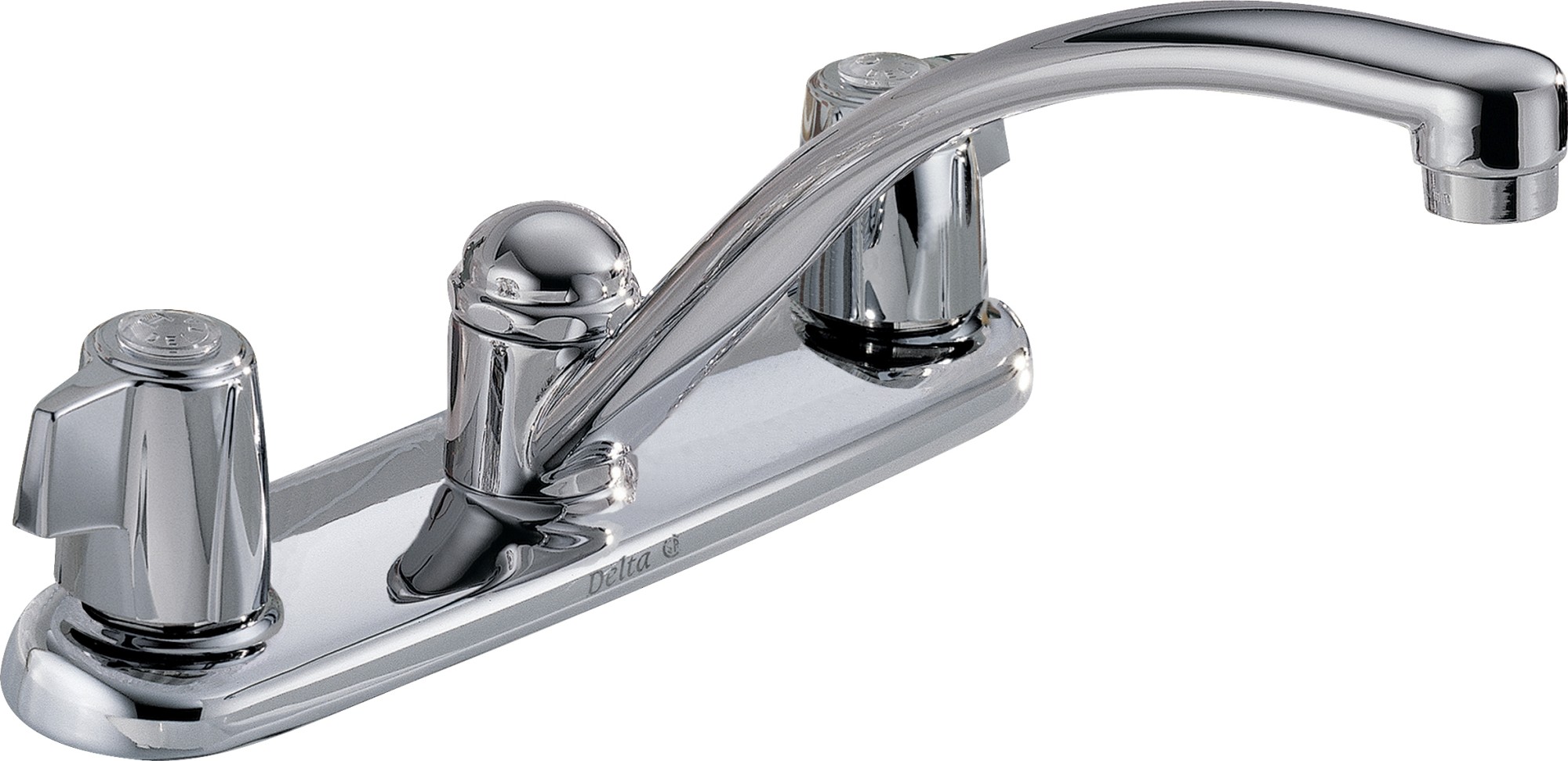 Delta 2100LF Classic Kitchen Faucet - Includes Lifetime Warranty Chrome Faucet Kitchen Double Handle
