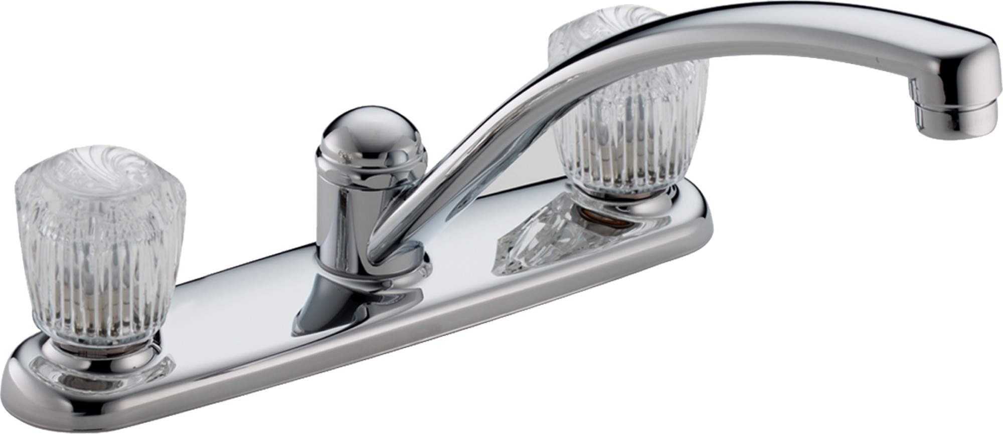 Photos - Tap Delta 2102LF Classic Kitchen Faucet - Includes Lifetime Warranty Chrome Faucet Kitchen Double Handle