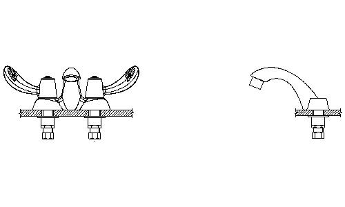 Delta 21C152-TI Commercial Centerset Bathroom Faucet with Wrist Blade Handles Chrome Faucet Bathroom Sink Faucets Double Handle