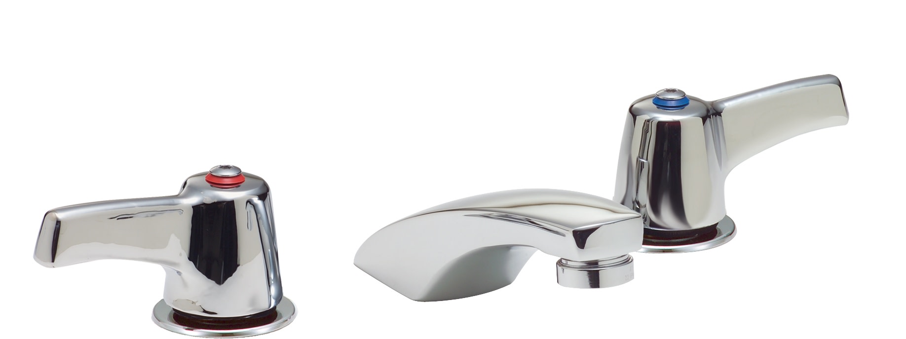 Delta 23C343 Double Handle 1.5GPM Ceramic Disc Widespread Bathroom Faucet with Lever Blade Handles from the Commercial Series Chrome Faucet Bathroom