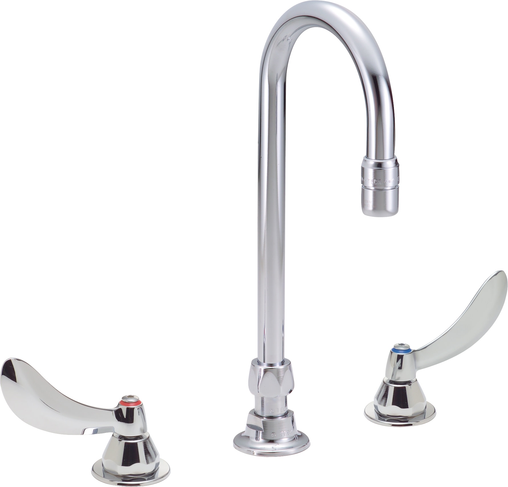 Delta 23C634 Double Handle 1.5GPM Ceramic Disc Widespread Bathroom Faucet with Blade Handles Gooseneck Spout and Vandal Resistant Aerator from the