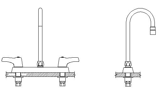 Delta 26C3943-R2 Commercial Kitchen Faucet with Lever Handles Chrome Faucet Kitchen Double Handle