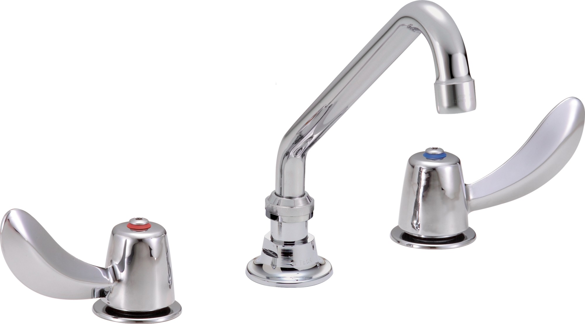 Delta 27C2242 Double Handle 1.5GPM Ceramic Disc Below Deckmount Kitchen Faucet with Hooded Blade Handles and Tubular Swing Spout from the Commercial