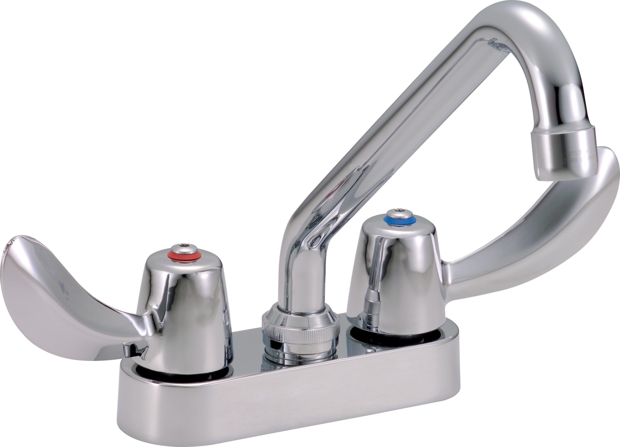 Delta 27C4242 Double Handle 1.5GPM Ceramic Disc Bathroom Faucet with Hooded Blade Handles and 8" Tubular Swing Spout from the Commercial Series Chrome