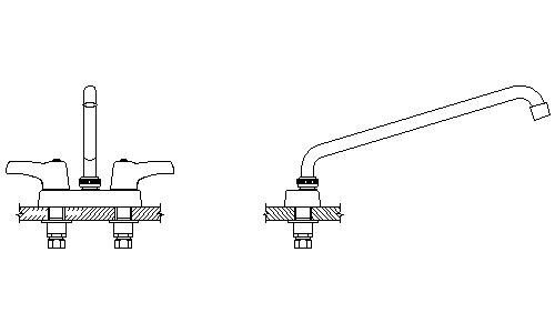 Delta 27C4243-S8 Commercial Bar / Prep Faucet with Lever Handles Chrome Faucet Bar Double Handle