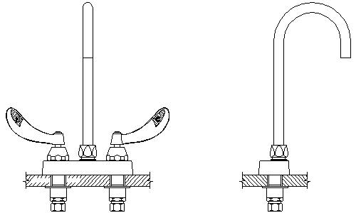 Delta 27C4874-TI Commercial Bar / Prep Faucet with Wrist Blade Handles Chrome Faucet Bar Double Handle