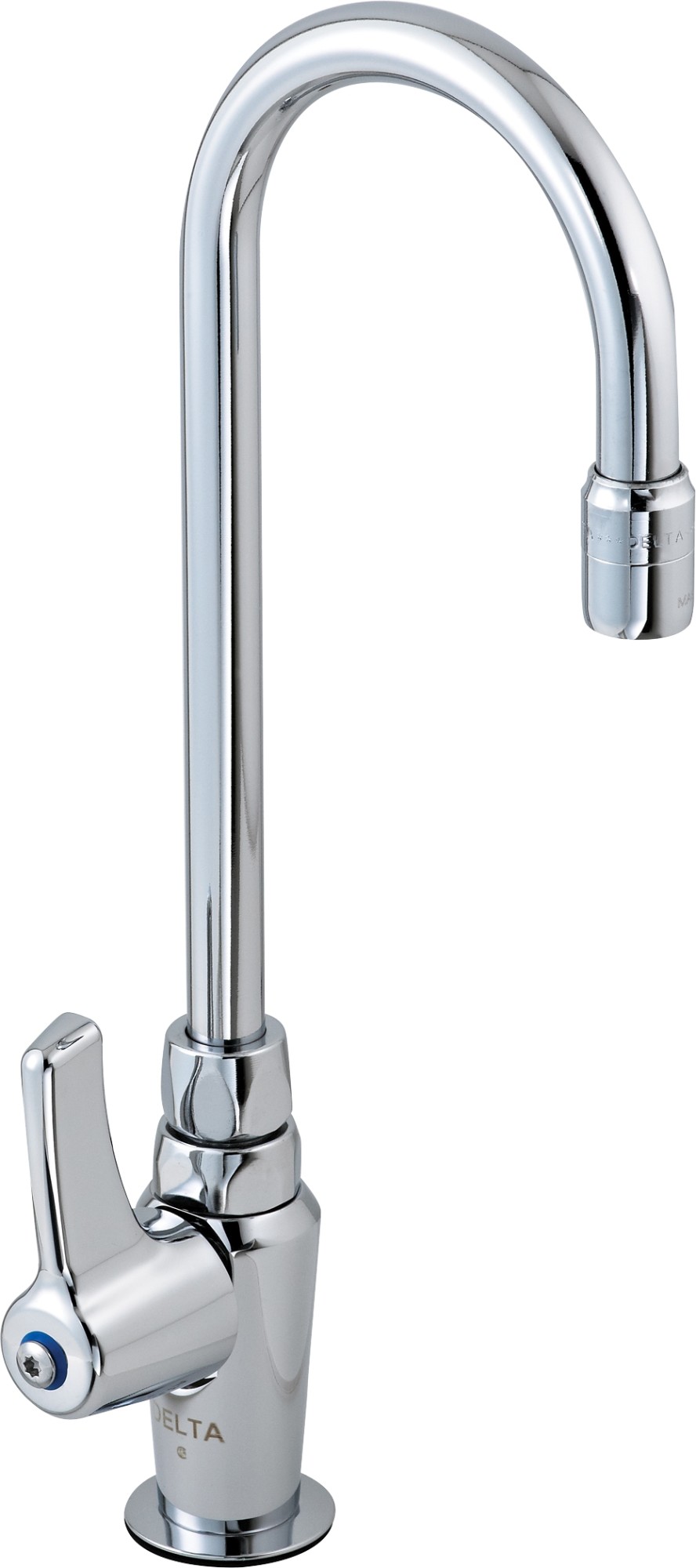 Delta 27C633 Commercial Single Handle Single Hole Kitchen Faucet with Metal Lever Handle Chrome Faucet Kitchen Single Handle