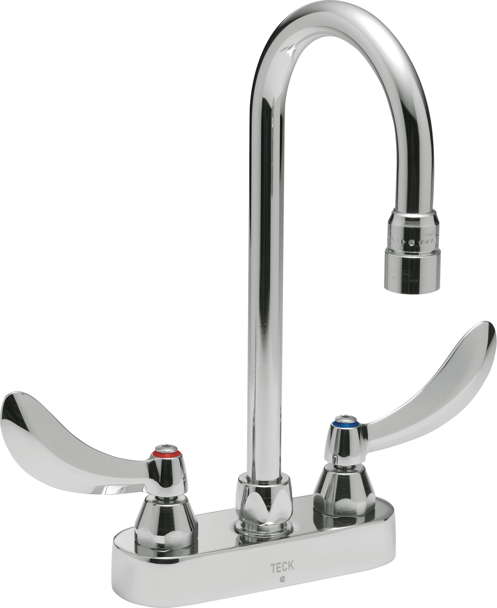 Delta 27T4834 Double Handle 1.5GPM Bathroom Faucet with Blade Handles 10-1/2" Gooseneck Spout and Vandal Resistant Aerator from the Commercial Series