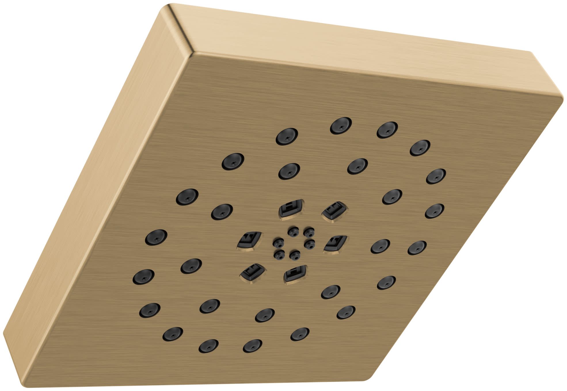 Delta 52484 Universal Showering UltraSoak 7-13/16" Square 1.75 GPM Multi Function Rain Shower Head with Touch Clean and H2Okinetic Technology Lumicoat