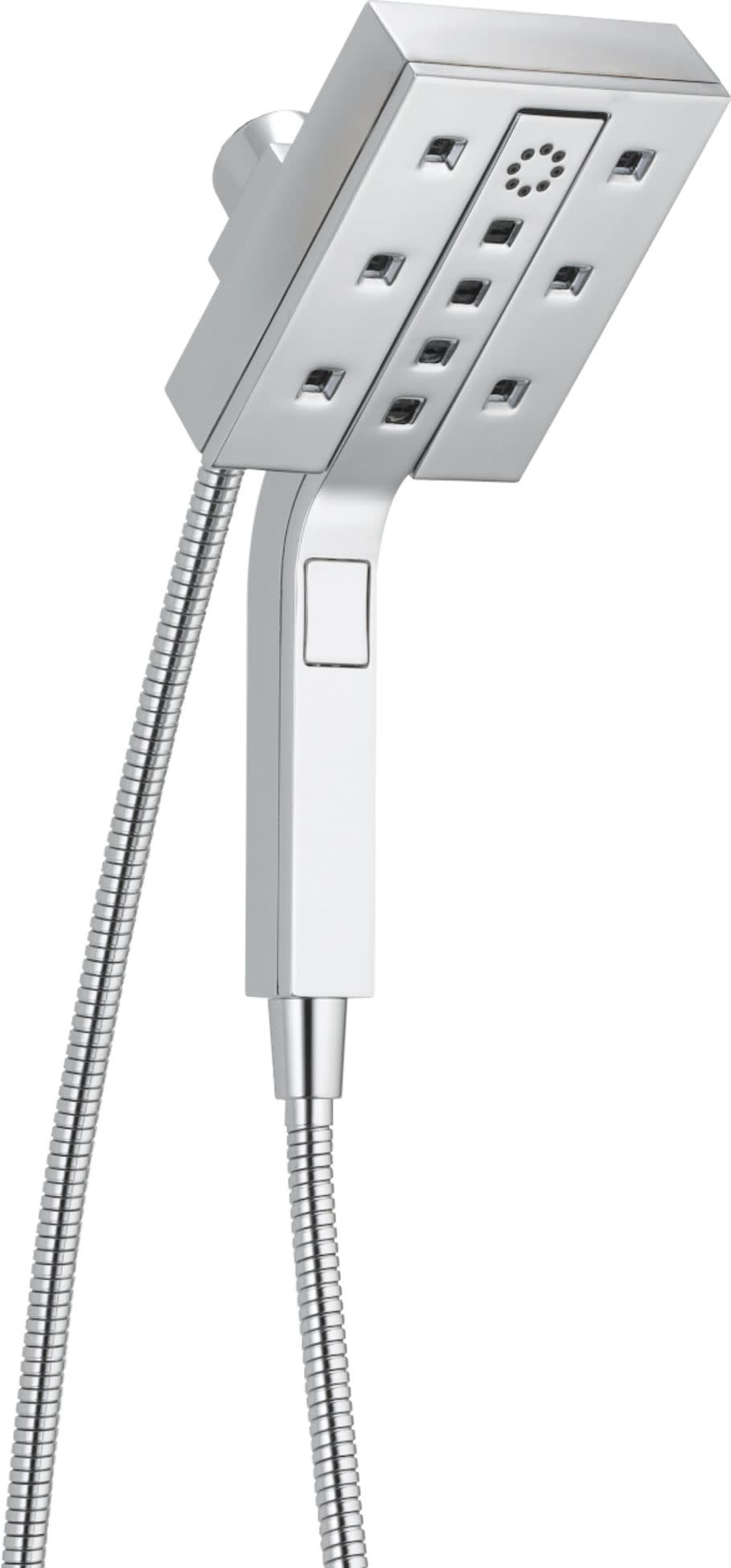 Delta 58473-25 Universal Showering Rectangular 2.5 GPM Multi Function 2-in-1 In2ition Shower Head and Hand Shower with H2Okinetic and MagnaTite