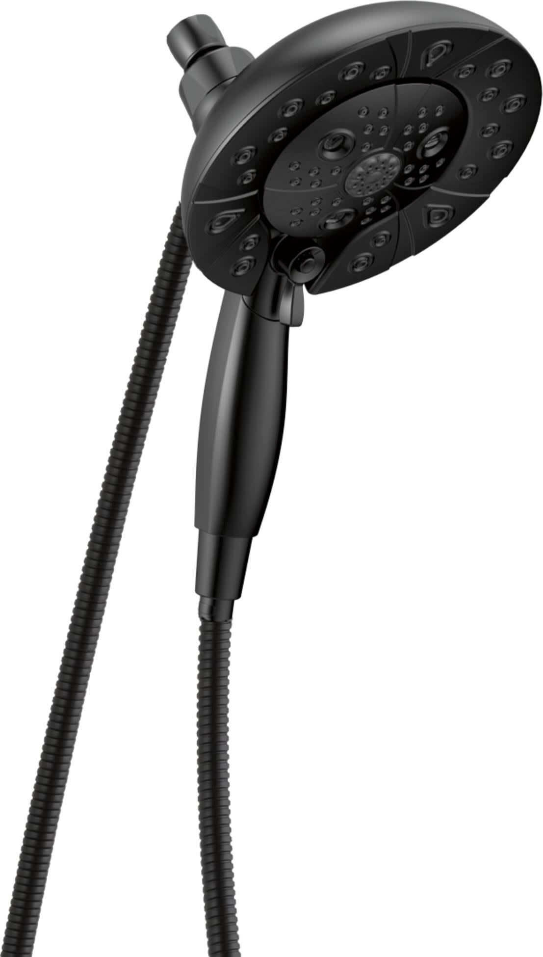 Delta 58480-25-PK In2ition 2.5 GPM Multi Function Shower Head with Touch-Clean MagnaTite and H2Okinetic Technology Matte Black Showers Shower Heads