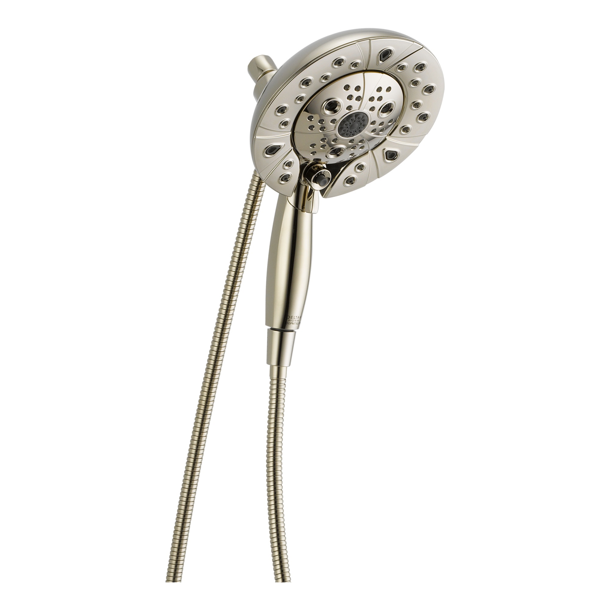 Delta 58480-PK Universal Showering Round 1.75 GPM Multi Function 2-in1 In2ition Shower Head and Hand Shower with Touch Clean H2Okinetic and MagnaTite