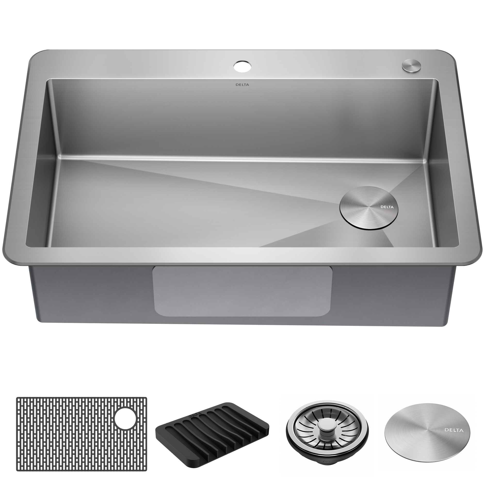 Photos - Kitchen Sink Delta 952138-T33S Marca 33" Undermount Single Basin Stainless Steel  Stainless Steel Sinks s 952138 