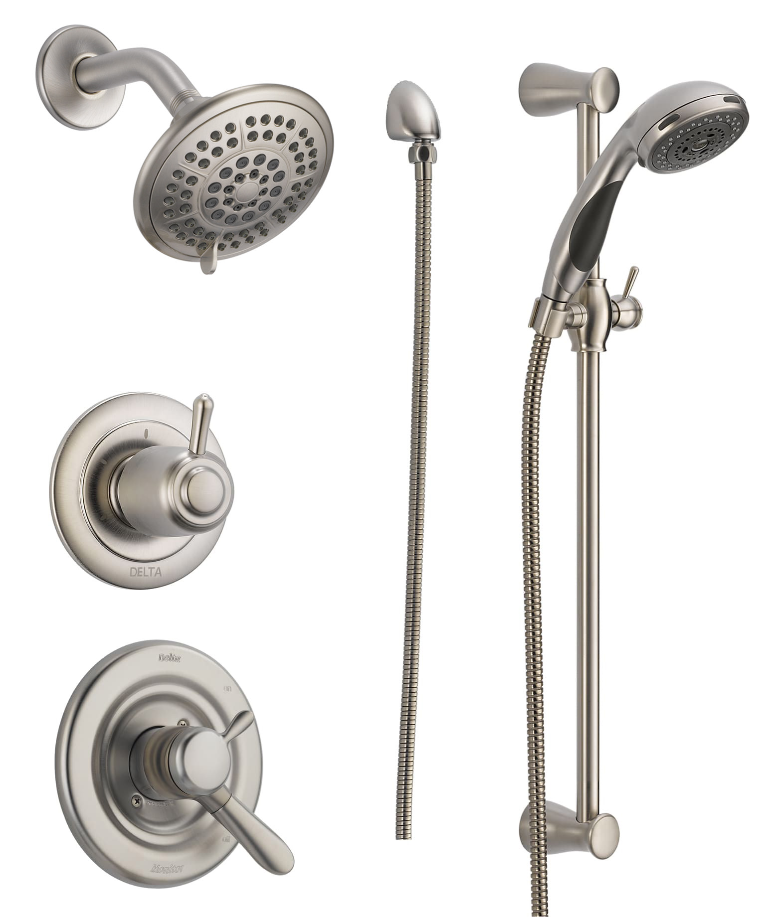 Delta DSS-Lahara-1701 Monitor 17 Series Dual Function Pressure Balanced Shower System with Integrated Volume Control Shower Head and Hand Shower -