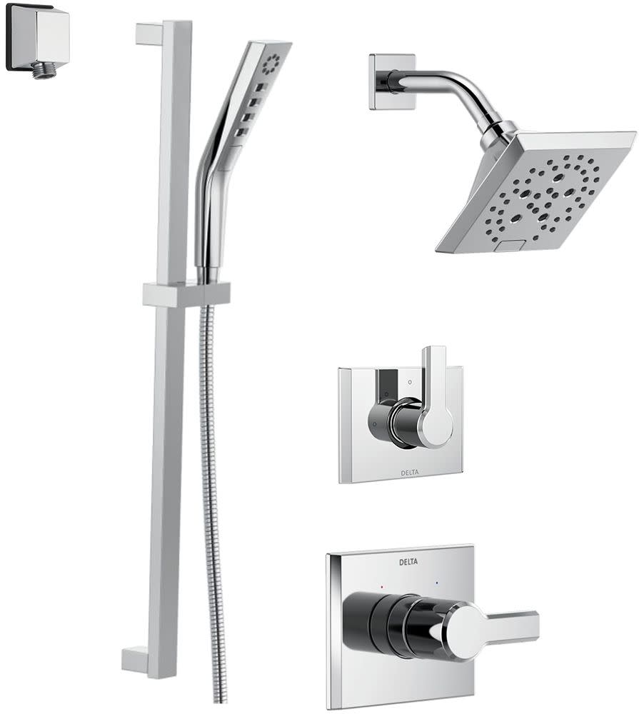 Delta DSS-Pivotal-1401 Monitor 14 Series Single Function Pressure Balanced Shower System with Shower Head and Hand Shower - Includes Rough-In Valves