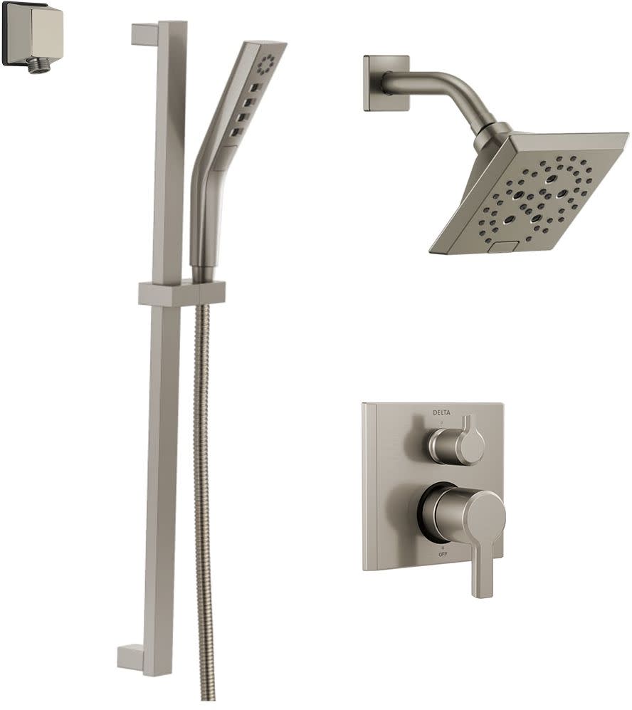 Delta DSS-Pivotal-1405 Pivotal Pressure Balanced Shower System with Shower Head Shower Arm Hand Shower Slide Bar Hose Valve Trim and MultiChoice