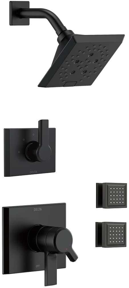 Delta DSS-Pivotal-1702 Monitor 17 Series Dual Function Pressure Balanced Shower System with Integrated Volume Control Shower Head and 2 Body Sprays