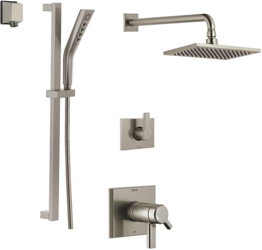 Delta DSS-Pivotal-17T01 TempAssure 17T Series Thermostatic Shower System with Integrated Volume Control Shower Head and Hand Shower - Includes
