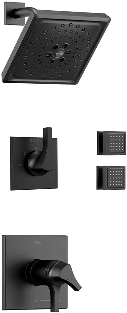Delta DSS-Zura-1702 Monitor 17 Series Dual Function Pressure Balanced Shower System with Integrated Volume Control Shower Head and 2 Body Sprays -