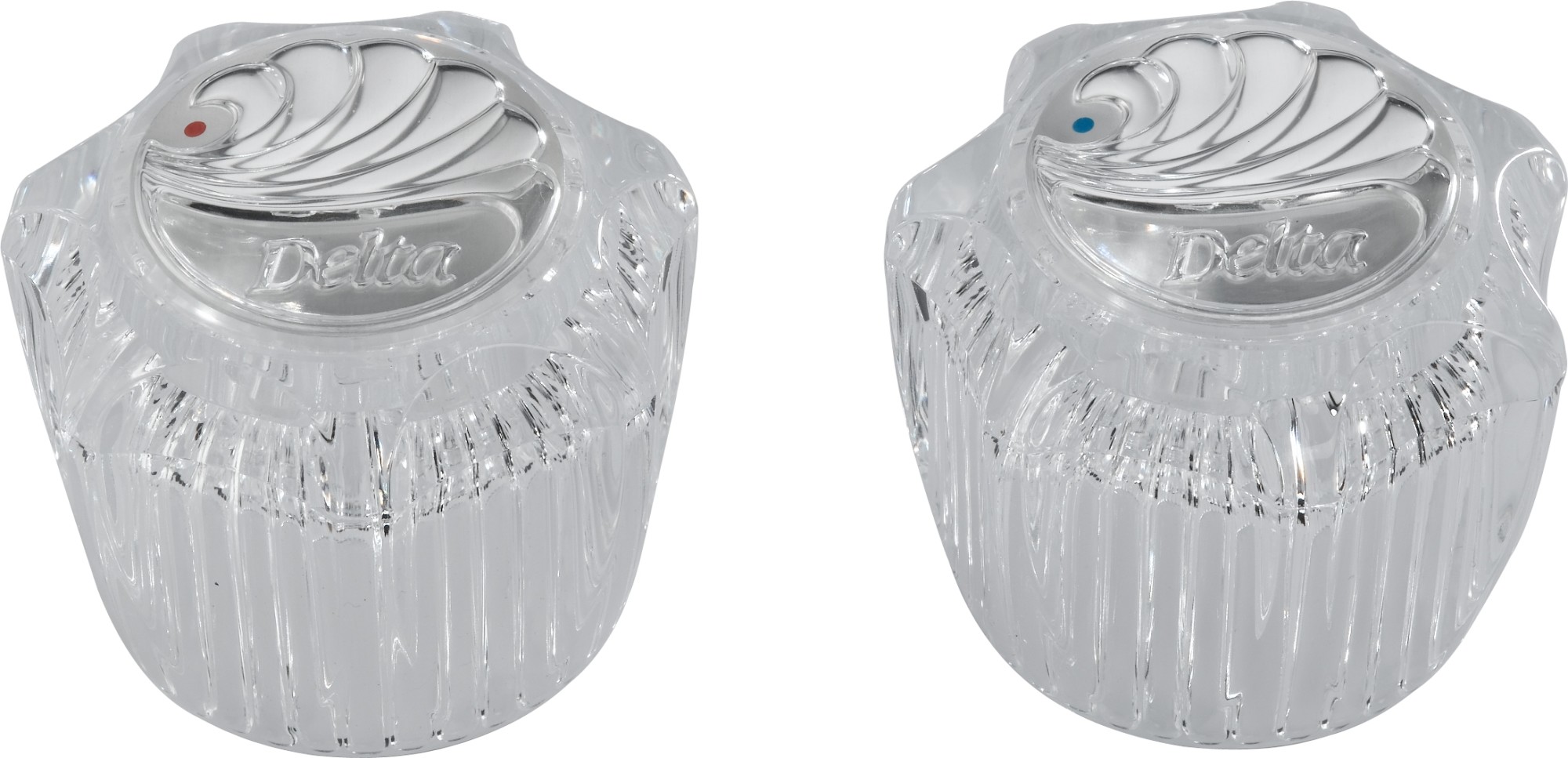 Delta RP23498 Clear Knob Handles with Buttons Faucet Accessories and Parts Bathroom Sink Faucet Parts Handles