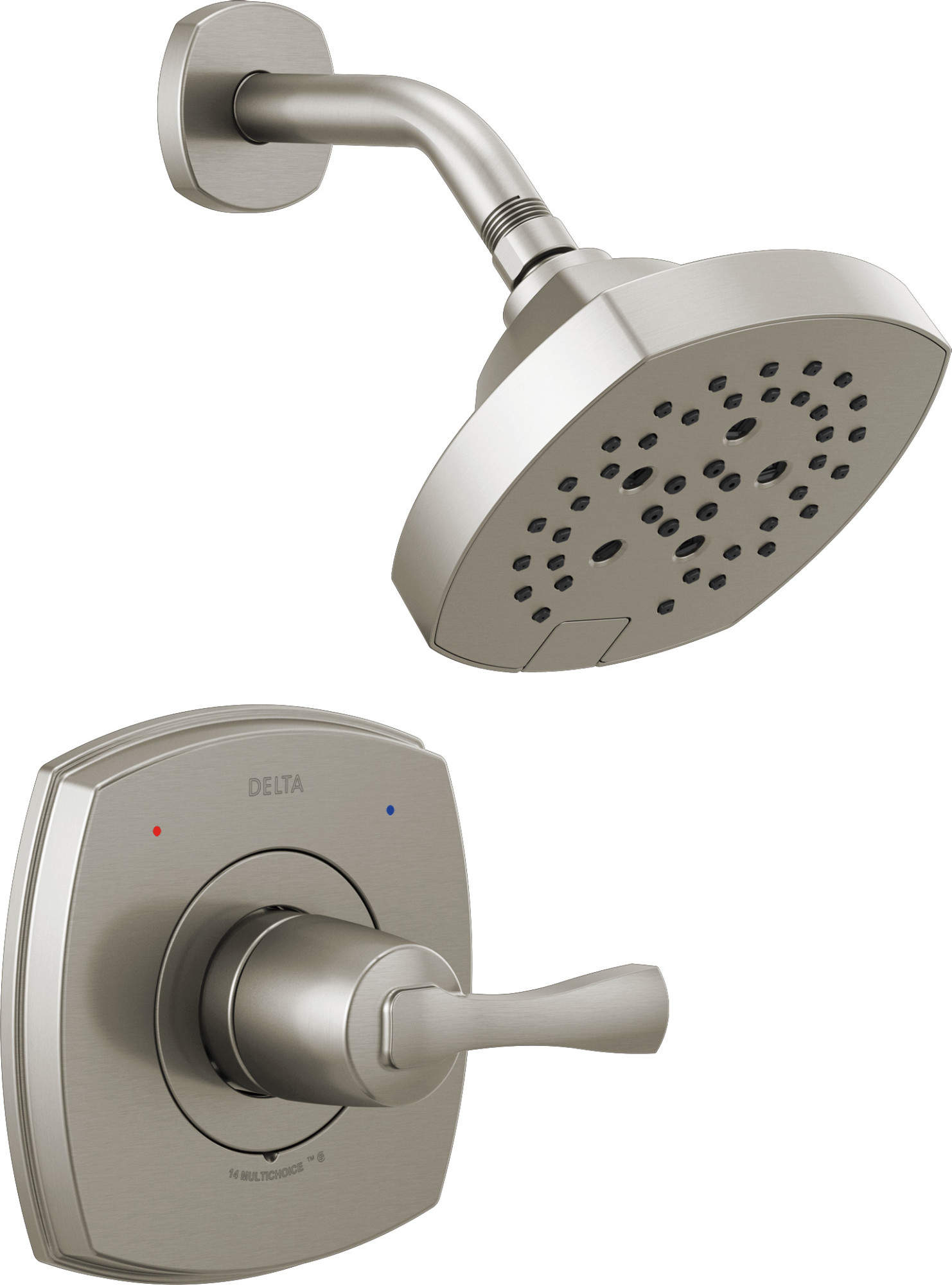 Delta T14276 Stryke Monitor 14 Series Single Function Pressure Balanced Shower Only - Less Rough-In Valve Lumicoat Stainless Showers Shower Only