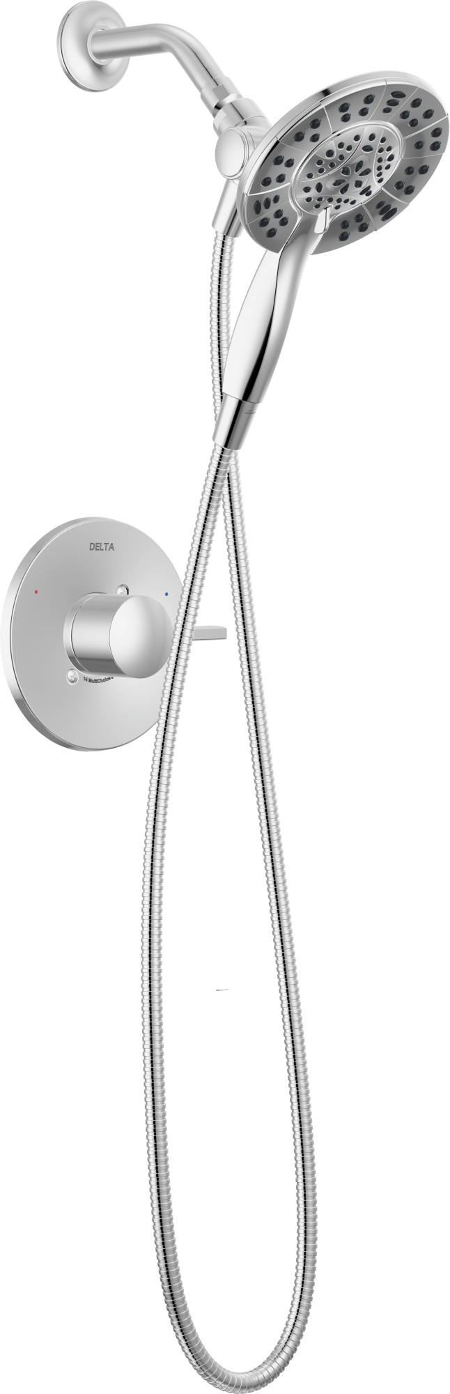 Delta T142855-I Albion Shower Only Trim Package With 1.75 GPM Multi Function Shower Head -  Less Rough In Chrome Showers Shower Only Pressure Balanced