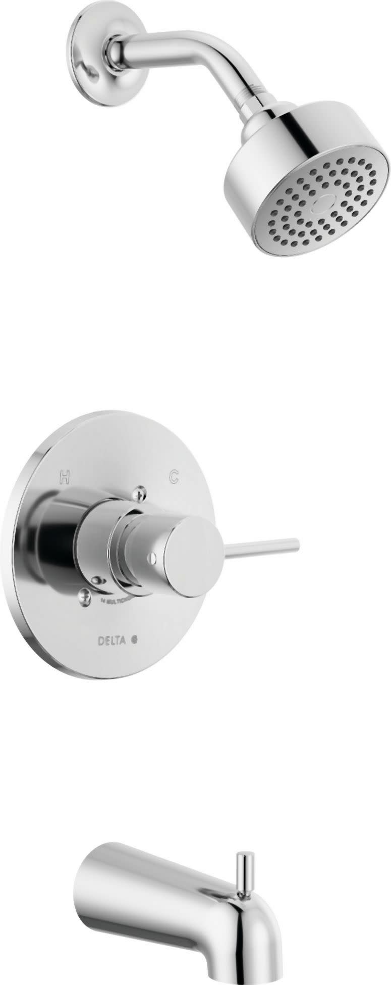 Photos - Shower System Delta T14459-PP Modern Monitor 14 Series Tub and Shower Trim Package with 1.75 GPM Single Function Shower Head Chrome Shower 