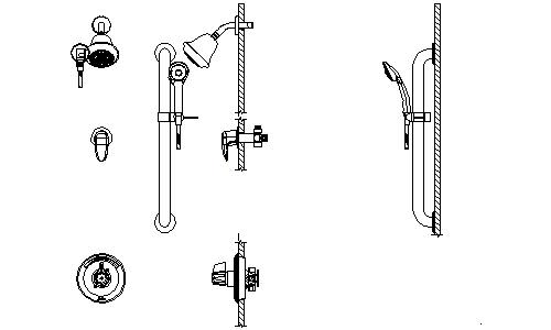 Delta T13H333-20 Single Handle Shower Valve Trim with 1.5GPM Single Function Shower Head Personal Hand Shower 24" Grab / Slide Bar with 69" Hose and