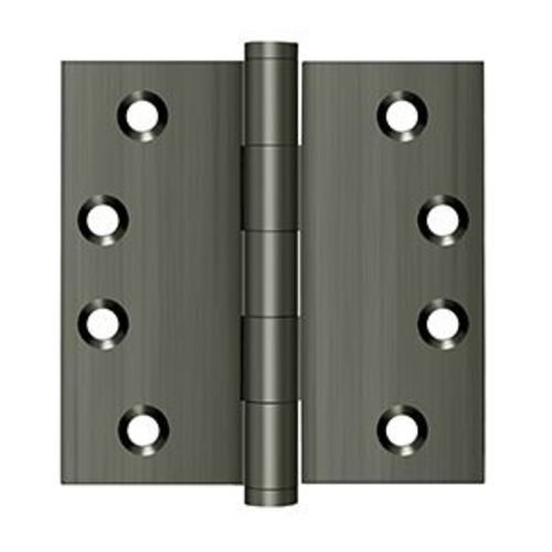 Photos - Other for Repair SOLID Deltana DSB4  Brass Square Corner Hinge Pair|4" x 4"| 2 Pack Antique Nickel Door Hinge Plain Bearing 4 x 4 DSB415A 