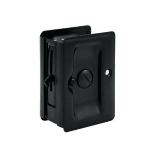 Photos - Door Lock SOLID Deltana SDLA325  Brass Privacy Pocket | 3-1/4"|Adjustable Flat Black Sliding Door Hardware Pocket Door Hardwar 