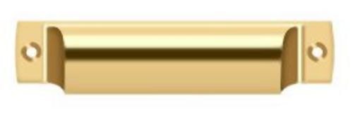 Deltana SHP40 Shell 4 Inch Center to Center Cup Cabinet Pull Lifetime Brass Cabinet Hardware Pulls Cup