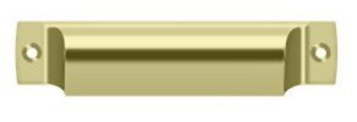Deltana SHP40 Shell 4 Inch Center to Center Cup Cabinet Pull Unlacquered Bright Brass Cabinet Hardware Pulls Cup