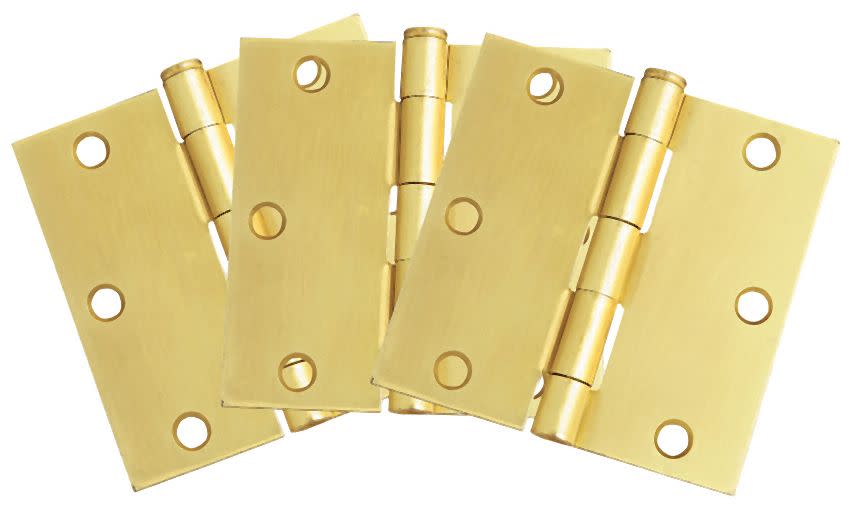 Photos - Other for Repair Design House 181-353 3-1/2" x 3-1/2" Square Plain Bearing Mortise Hinge - Pack of Three Hinges Satin Brass Door Hinge Plain 