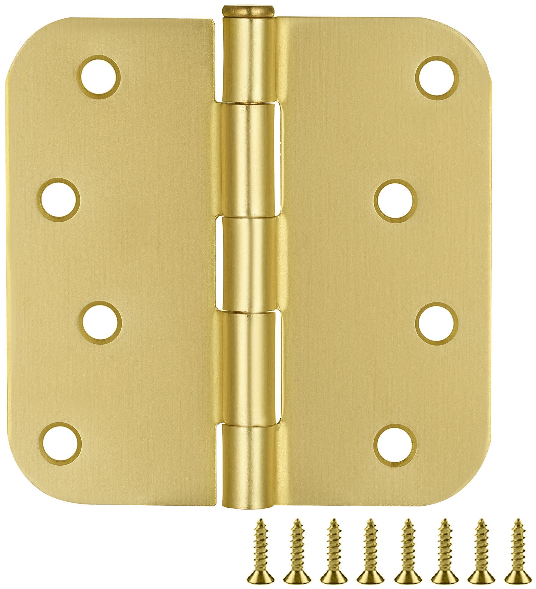 Photos - Other for Repair Design House 189670-6 4" x 4" Plain Bearing 5/8" Radius Corner Surface Mount Door Hinge - Pack of 6 Satin Brass Door Hinge P 