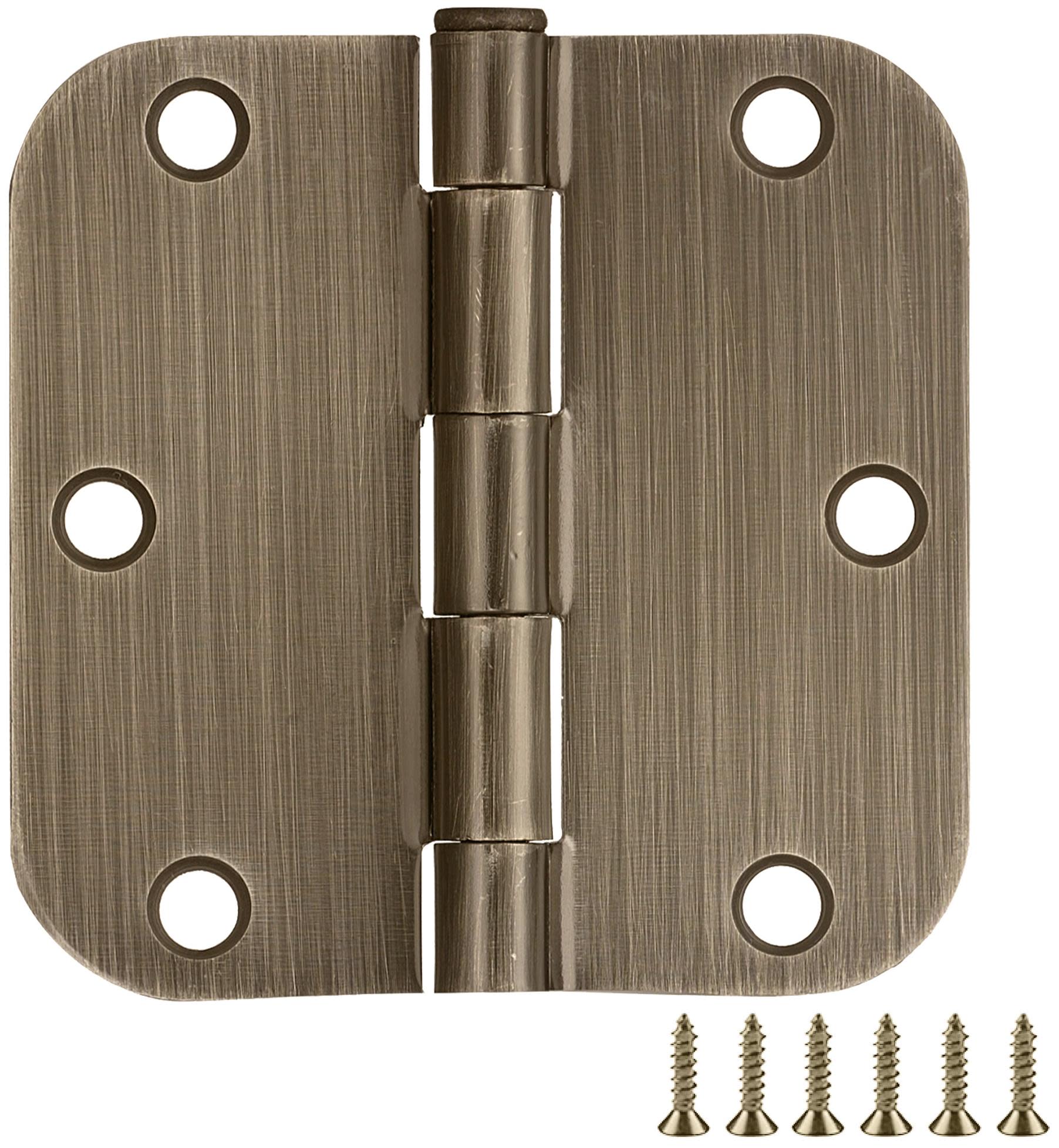 Photos - Other for Repair Design House 189753 3-1/2" x 3-1/2" Plain Bearing 5/8" Radius Corner Surface Mount Door Hinge - Pack of 12 Antique Brass Doo 
