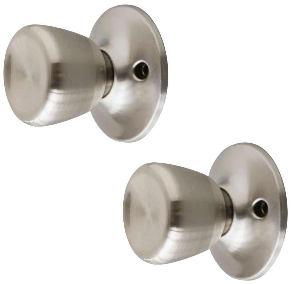 Photos - Door Handle Design House Terrace Single Dummy Door Knob with Round Rose - Pack of 2 - Satin Nickel - 190579 190579