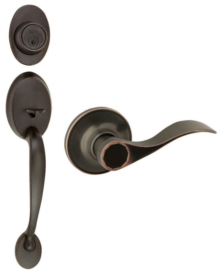 Photos - Interior Door Design House 700567 Coventry Series Handleset with Springdale Interior Lever Oil Rubbed Bronze Door Hardware Handlesets Keye 