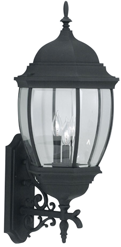 Photos - Floodlight / Street Light Designers Fountain 2442-BK 3 Light 13" Cast Aluminum Wall Lantern from the Tiverton Collection Black Outdoor Lighting Wall S