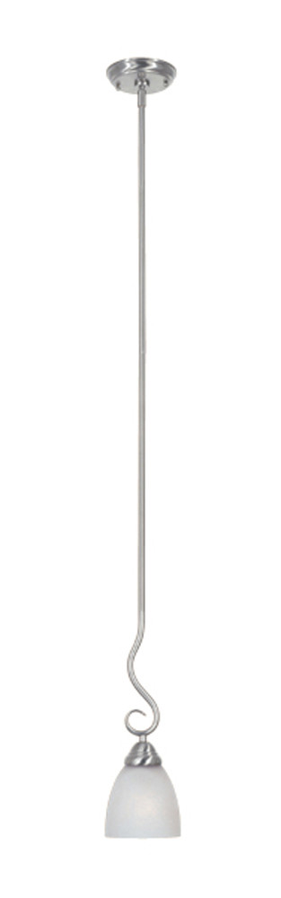 Designers Fountain 98030 Single Light Down Lighting Mini Pendant from the Stratton Collection Satin Platinum Indoor Lighting Pendants