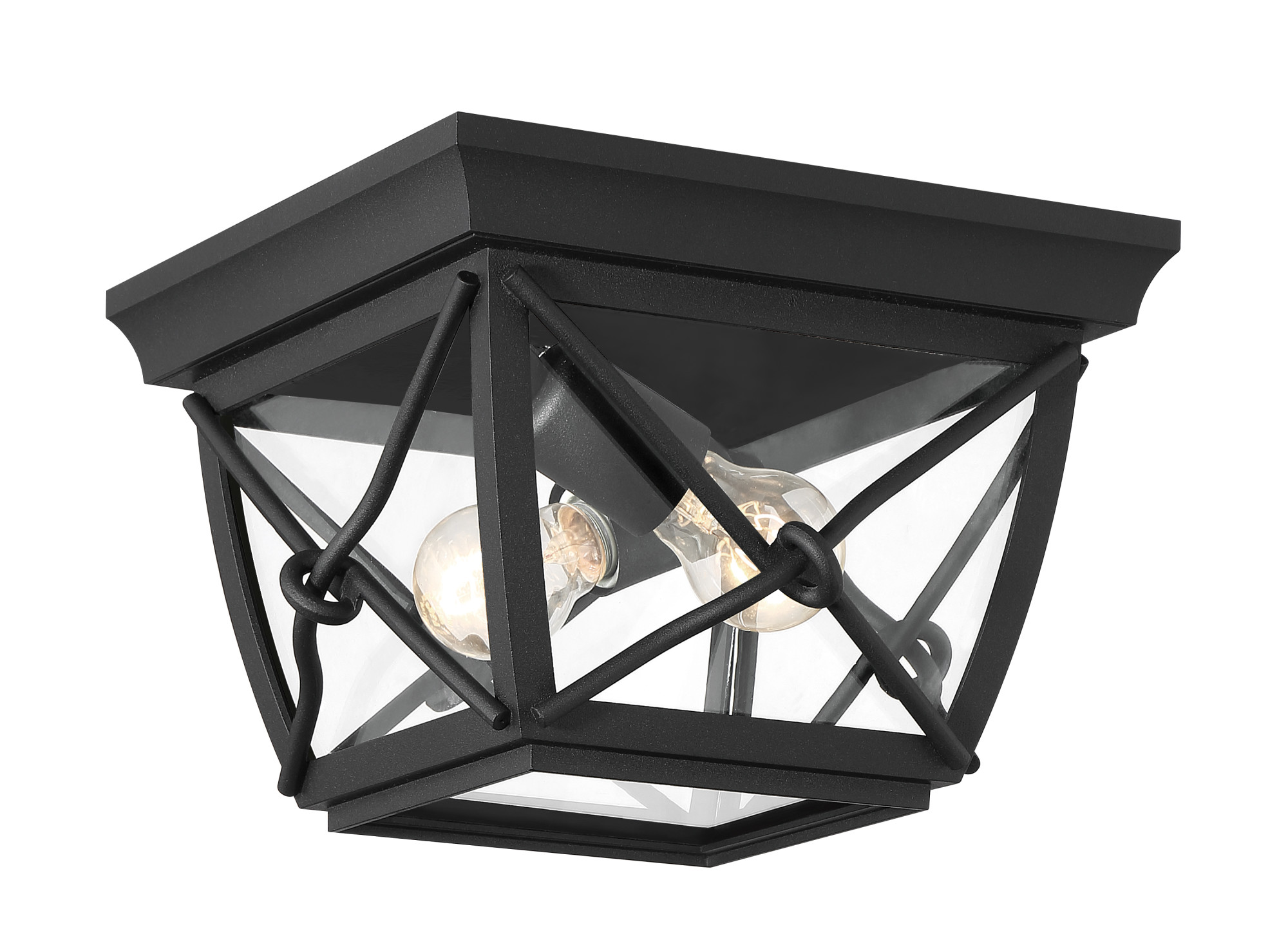 Photos - Floodlight / Street Light Belmont Designers Fountain 34835  Single Light 10" Wide Outdoor Flush Mount Square Ceiling Fixture Black Outdoor Lighting Cei 