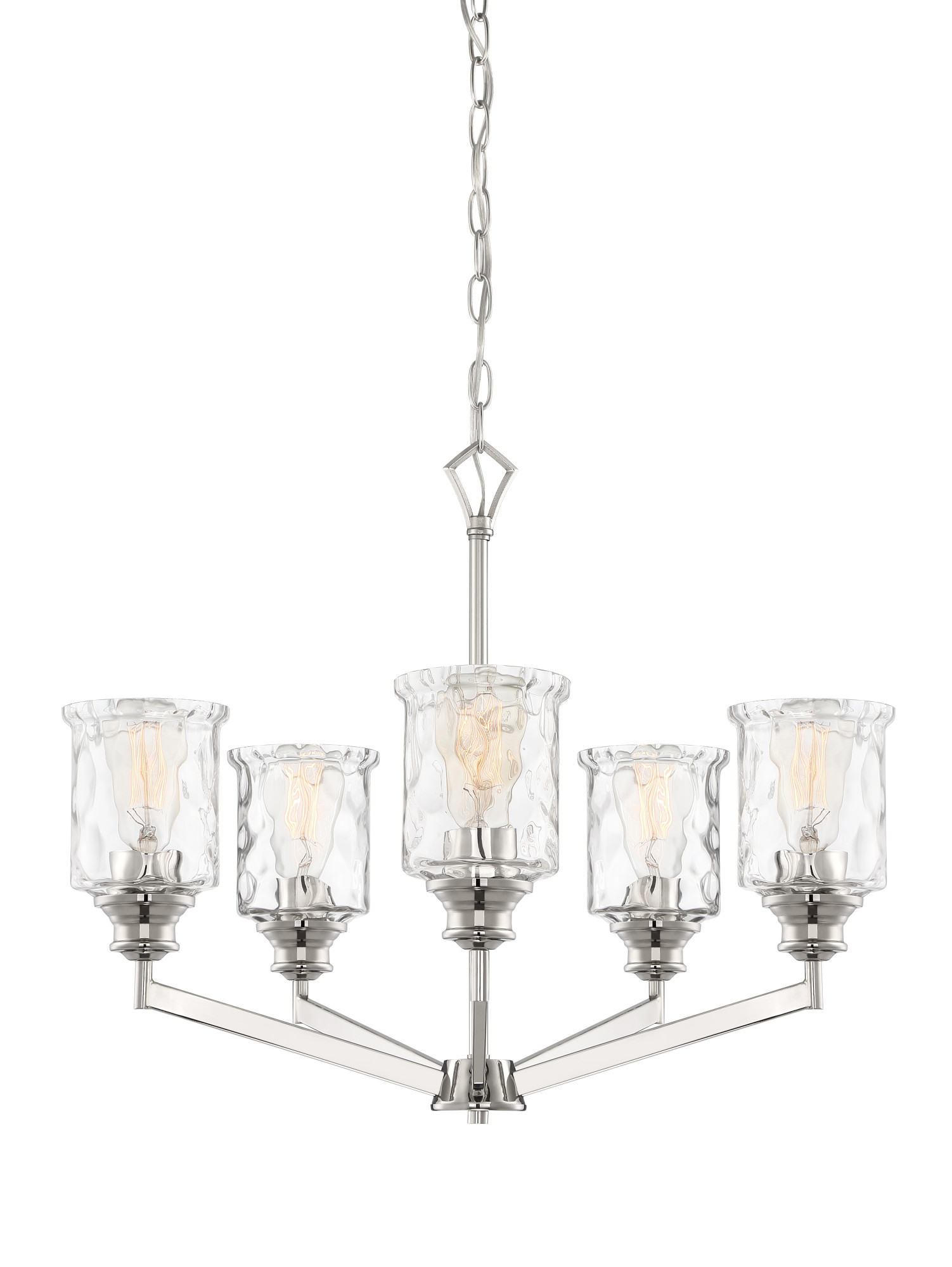 Photos - Chandelier / Lamp Designers Fountain 96385 Drake 5 Light 25" Wide Chandelier Polished Nickel Indoor Lighting Chandeliers 96385-PN