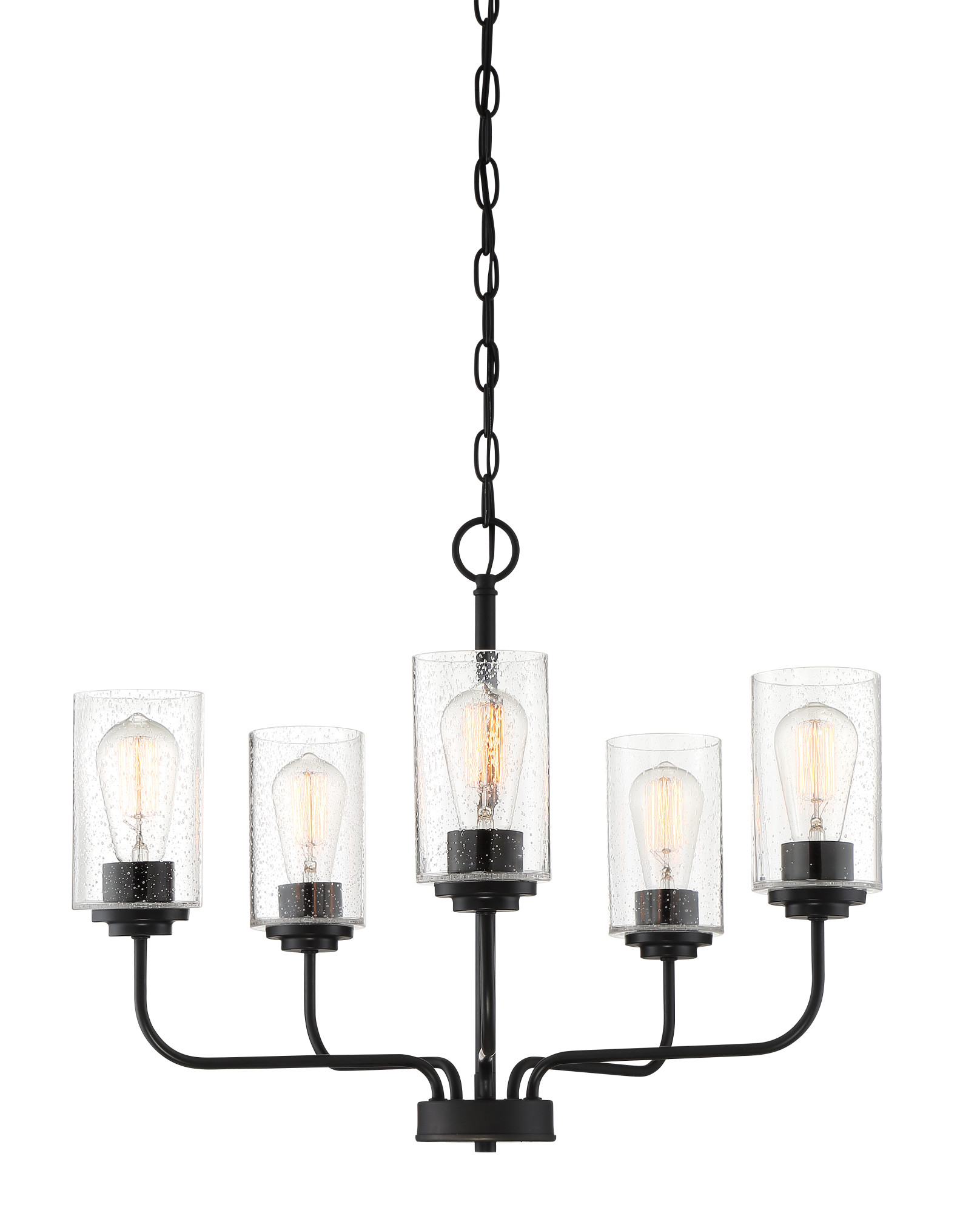 Photos - Chandelier / Lamp Logan Designers Fountain 96485  5 Light 7" Wide Chandelier Matte Black Indoor Lighting Chandeliers 96485-MB 