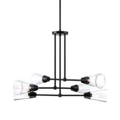 Photos - Chandelier / Lamp Wide Designers Fountain D290C-6CH Norro 6 Light 34"  Sputnik Chandelier Matte Black Indoor Lighting Chandeliers D290C-6CH-MB 