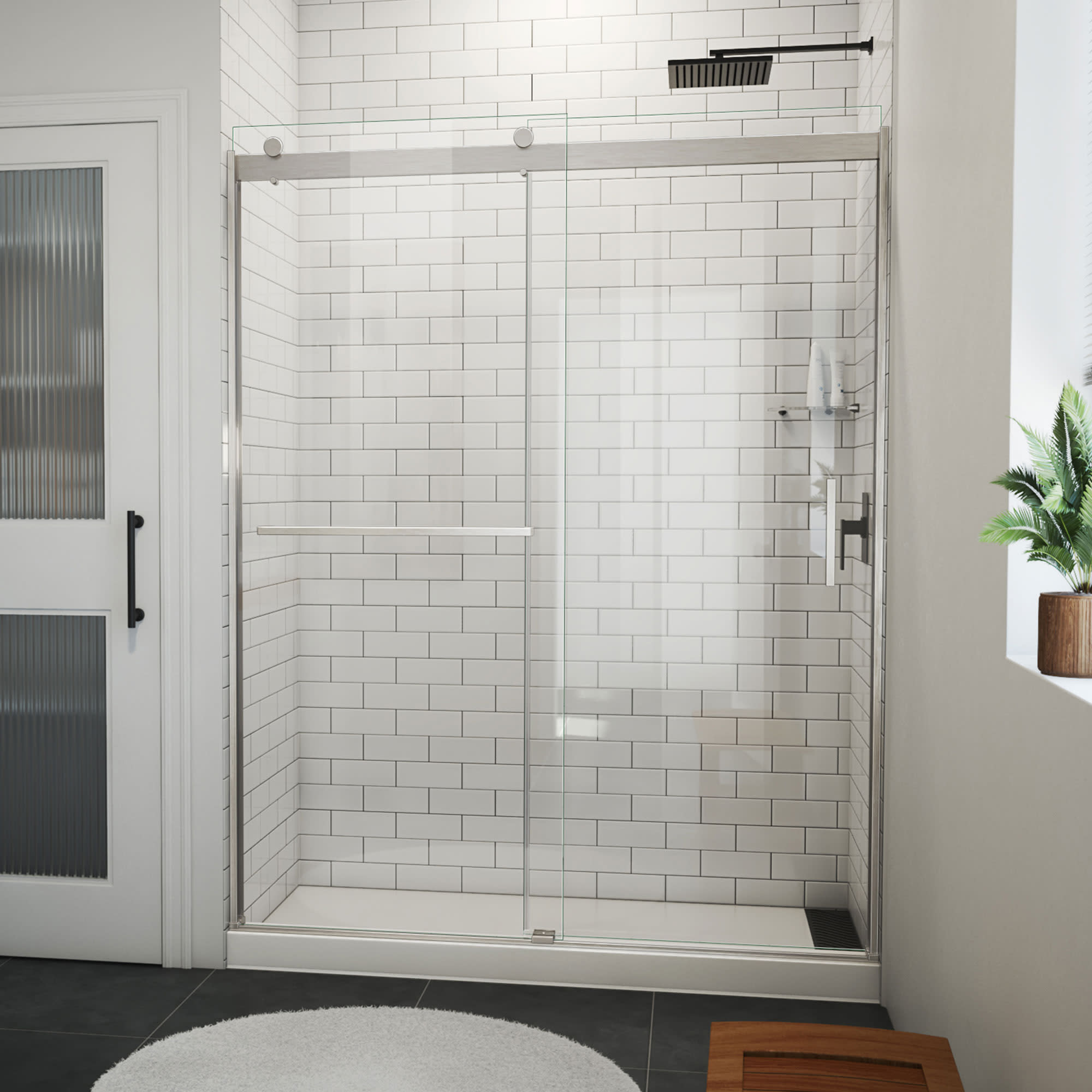 Photos - Shower Screen Dream Line DreamLine SDVH60W760VXX Alliance Pro ML 70-1/2" High x 60" Wide Sliding Semi Frameless Shower Door with Clear Glass Brushed 